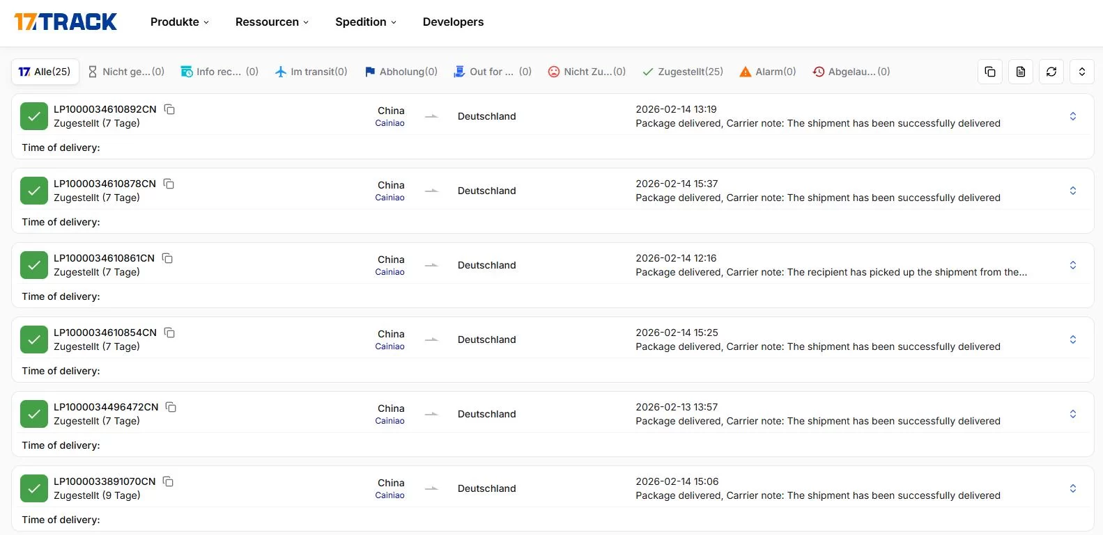 Logistiknachweis Deutschland A