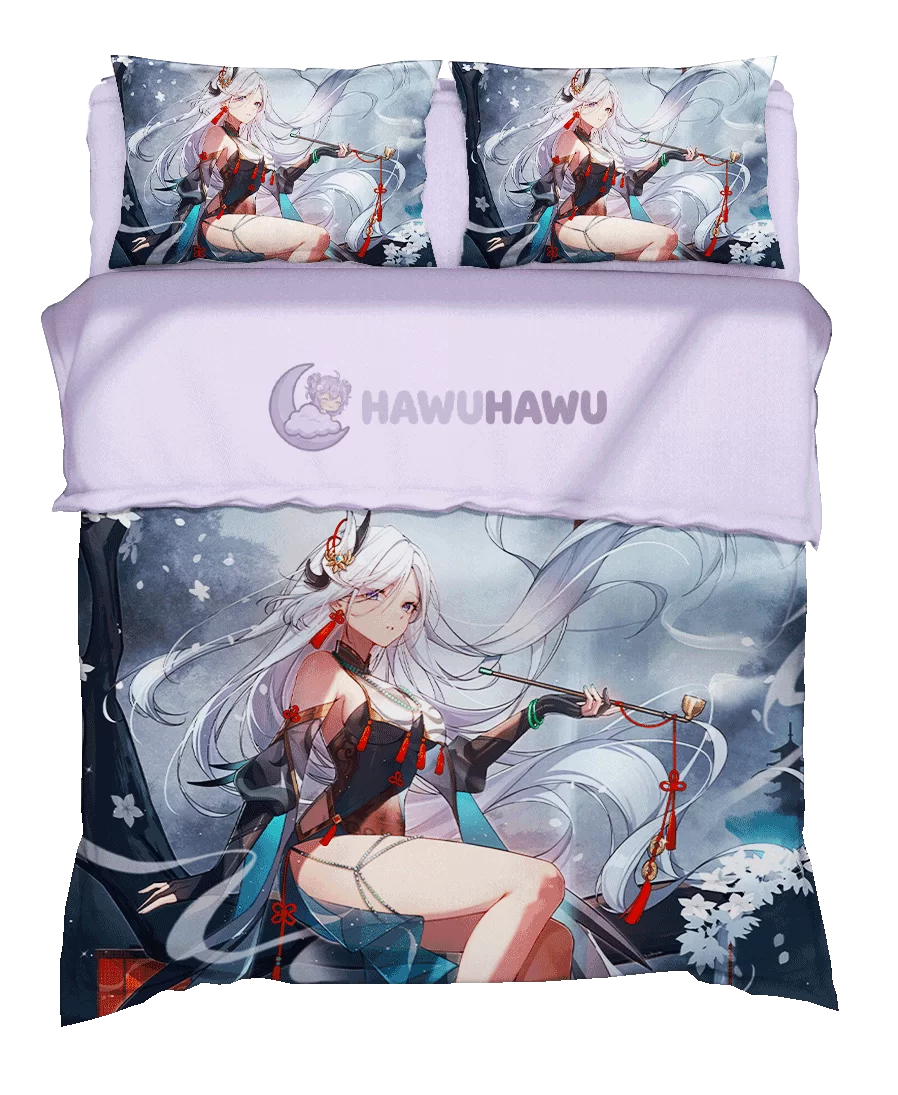 Shenhe Genshin Impact Bettwäsche Set 4-teilig HD Print - HaWuHaWu