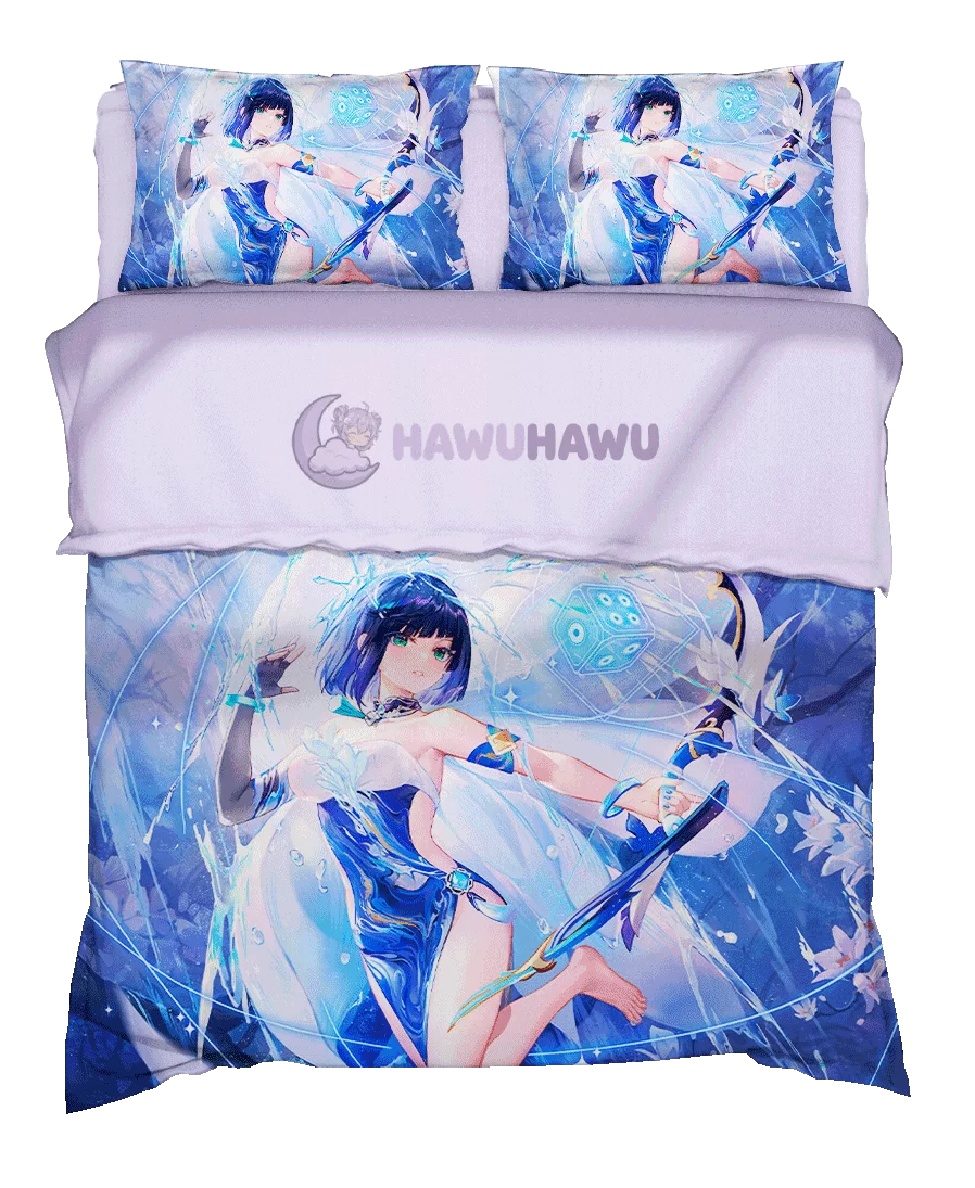 Yelan Genshin Impact Bettwäsche Set 4-teilig HD Print - HaWuHaWu