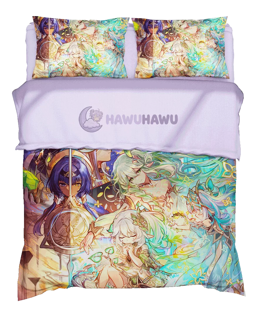 Nahida Genshin Impact Bettwäsche Set 4-teilig HD Print - HaWuHaWu