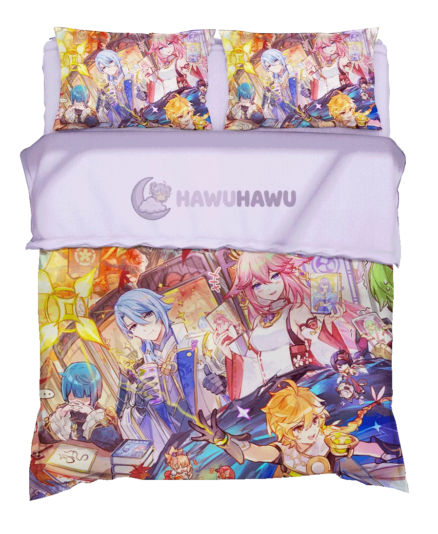 Yae Miko Genshin Impact Bettwäsche Set 4-teilig HD Print - HaWuHaWu