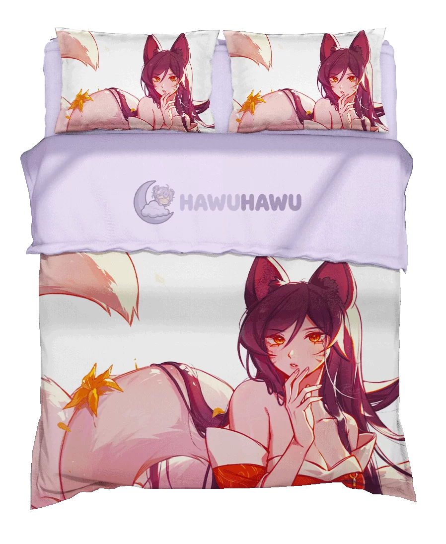 Ahri League of Legends Bettwäsche Set 4-teilig HD Print - HaWuHaWu