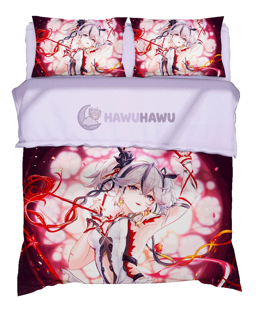 Camellya Wuthering Waves Bettwäsche Set 4-teilig HD Print - HaWuHaWu