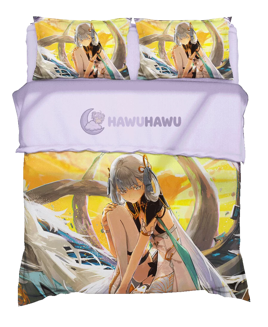 Jinhsi Wuthering Waves Bettwäsche Set 4-teilig HD Print - HaWuHaWu