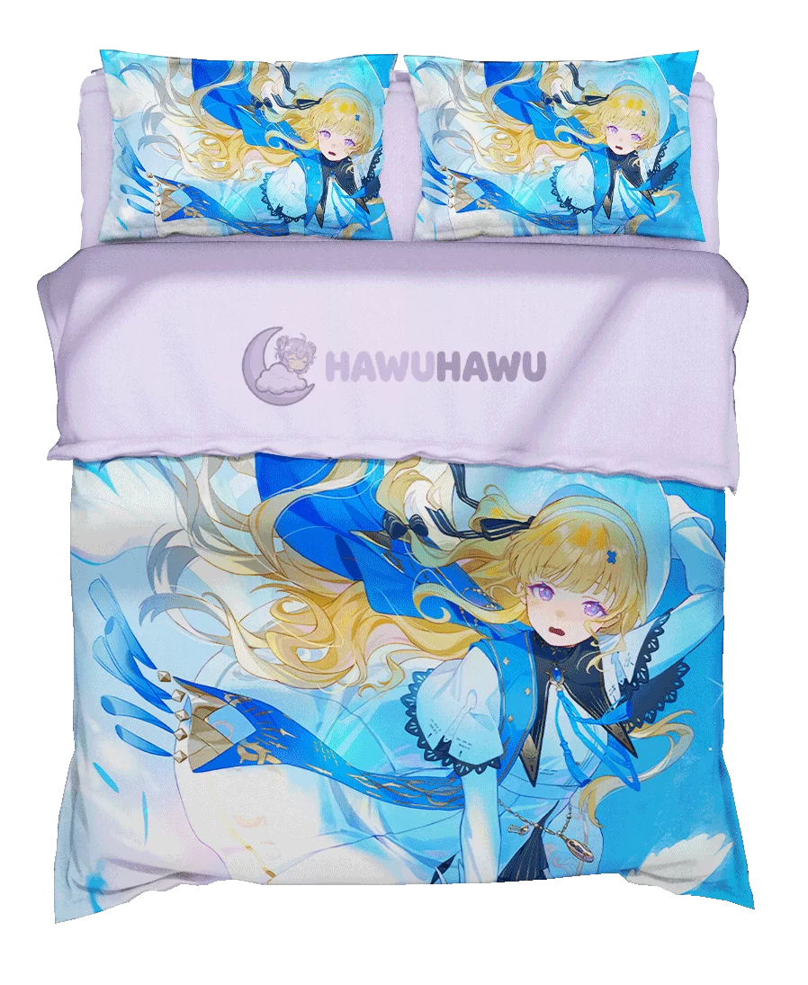 Phoebe Wuthering Waves Bettwäsche Set 4-teilig HD Print - HaWuHaWu