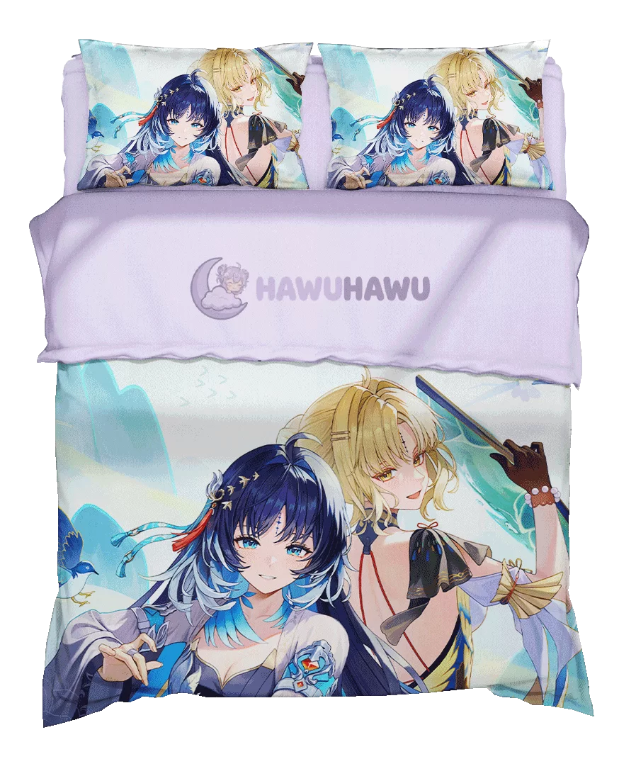 Yangyang&Suisui Wuthering Waves Bettwäsche Set 4-teilig HD Print - HaWuHaWu