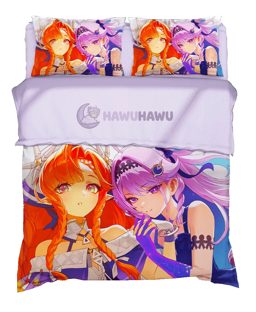 Sigrika&Denia Wuthering Waves Bettwäsche Set 4-teilig HD Print - HaWuHaWu