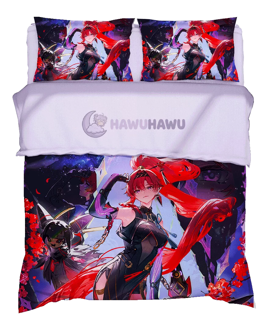 Yinlin Wuthering Waves Bettwäsche Set 4-teilig HD Print - HaWuHaWu