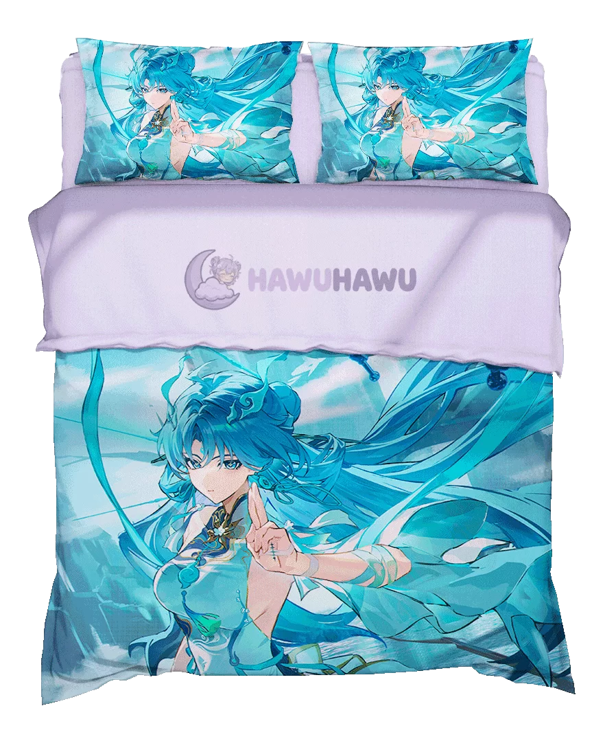 Qingxiao Wuthering Waves Bettwäsche Set 4-teilig HD Print - HaWuHaWu