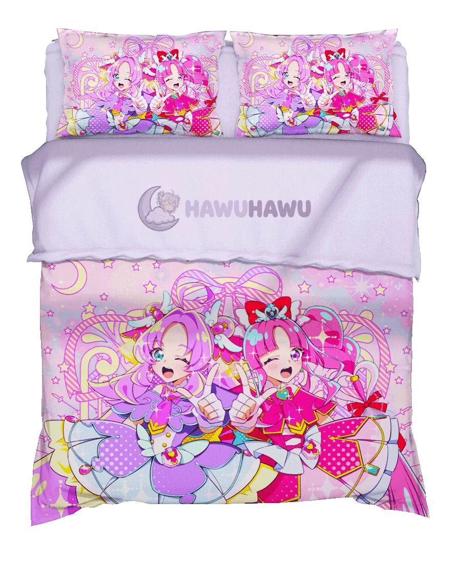 Cure Answer&Cure Mystique Star Detective Precure! Bettwäsche Set 4-teilig HD Print - HaWuHaWu