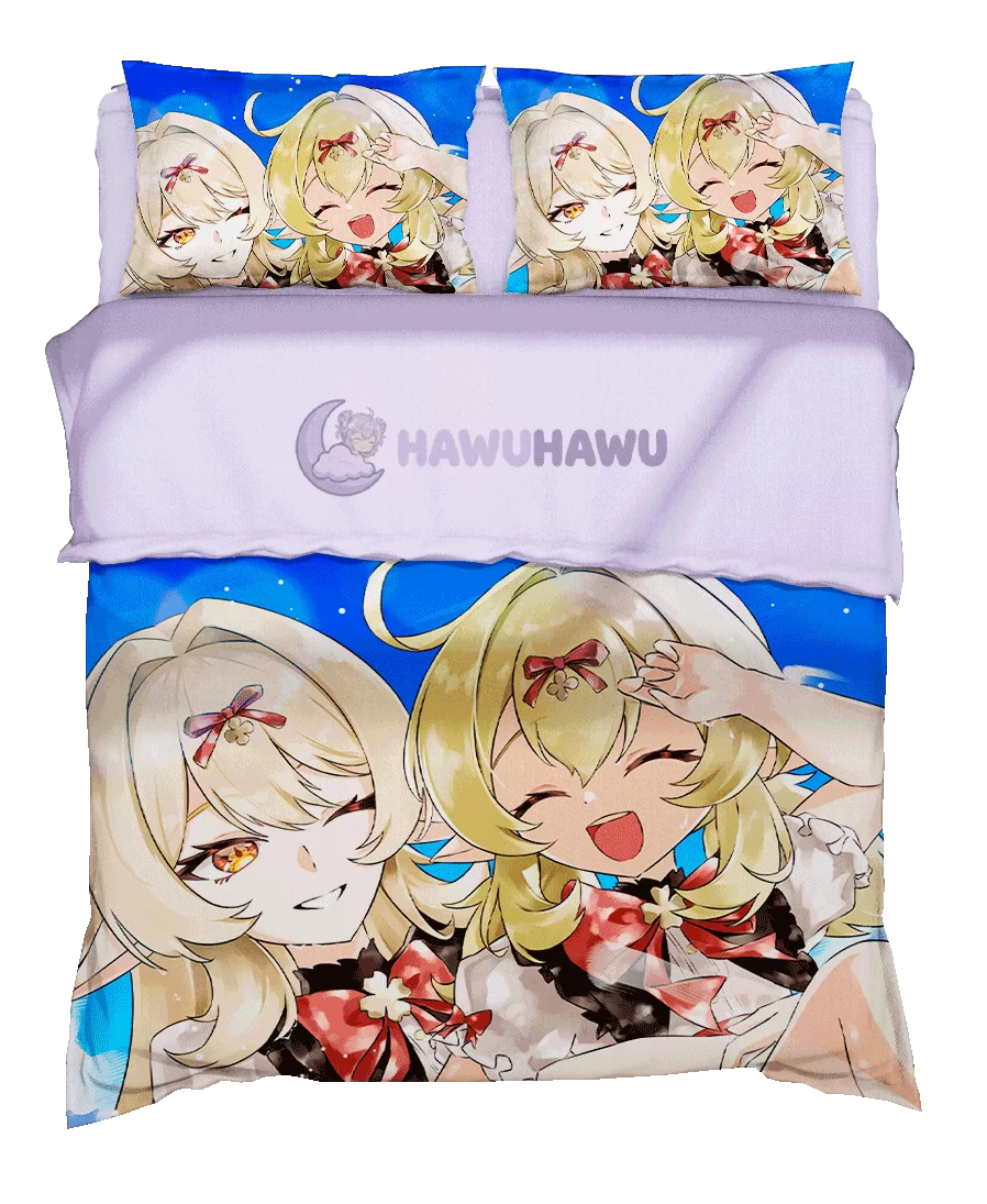 Klee&Alice Genshin Impact Bettwäsche Set 4-teilig HD Print - HaWuHaWu