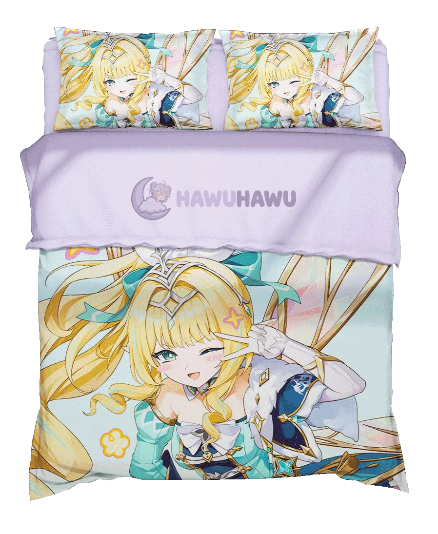 Vesna Genshin Impact Bettwäsche Set 4-teilig HD Print - HaWuHaWu