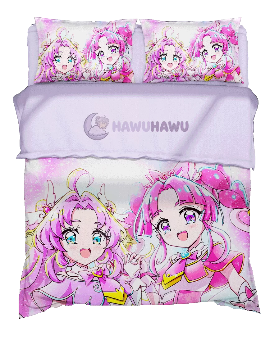 Cure Answer&Cure Mystique Star Detective Precure! Bettwäsche Set 4-teilig HD Print - HaWuHaWu